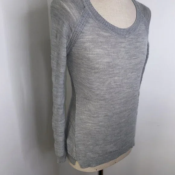 Smartwool Women Gray Sweater Medium Round Neck Long Sleeve Pull over Side Slit - Picture 5 of 7